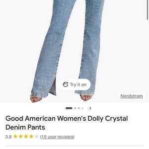 Good American Blue Crystal Denim Pants